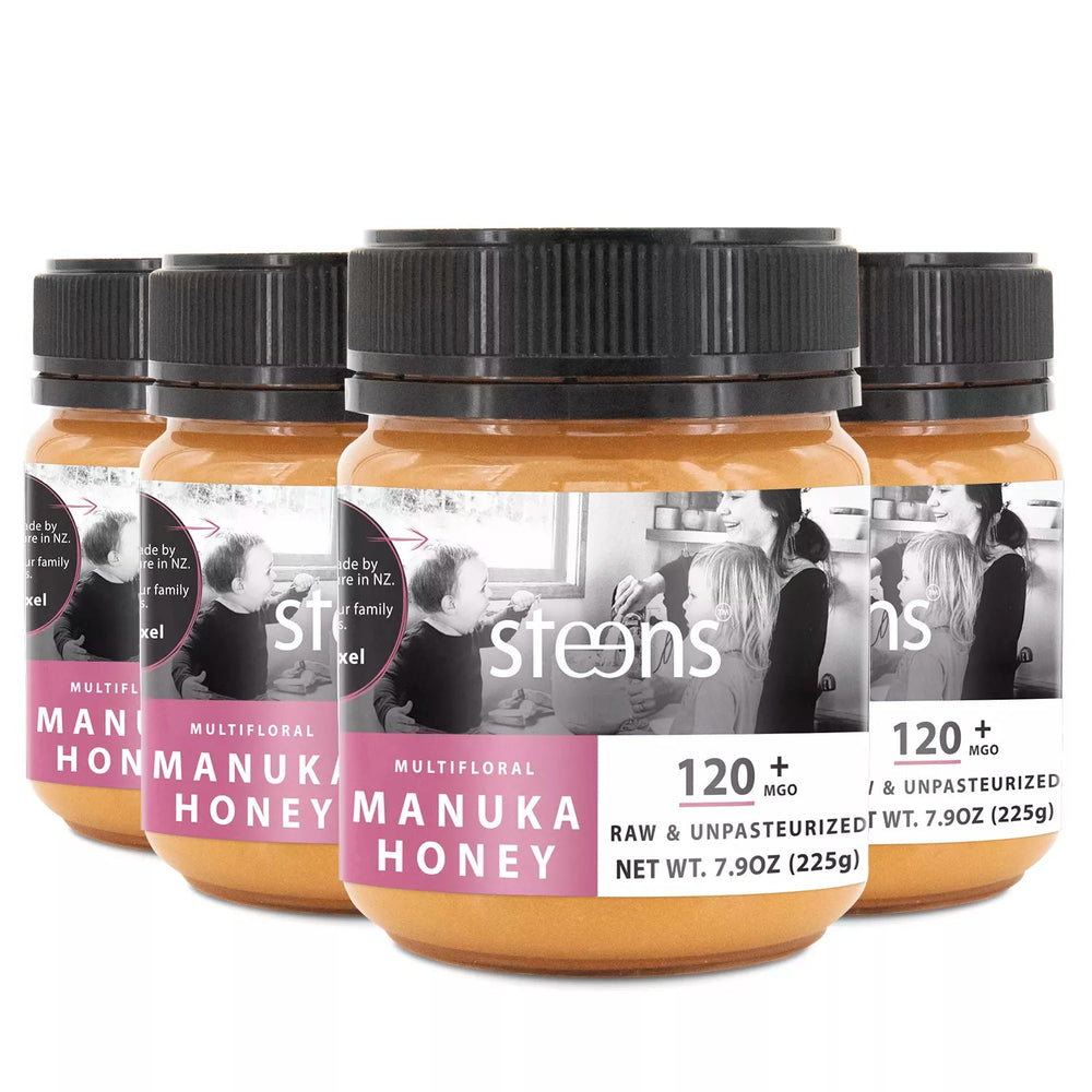 BUNDLE Pack Steens MGO 120+ Raw Manuka Honey 7.9oz - 4 Pack