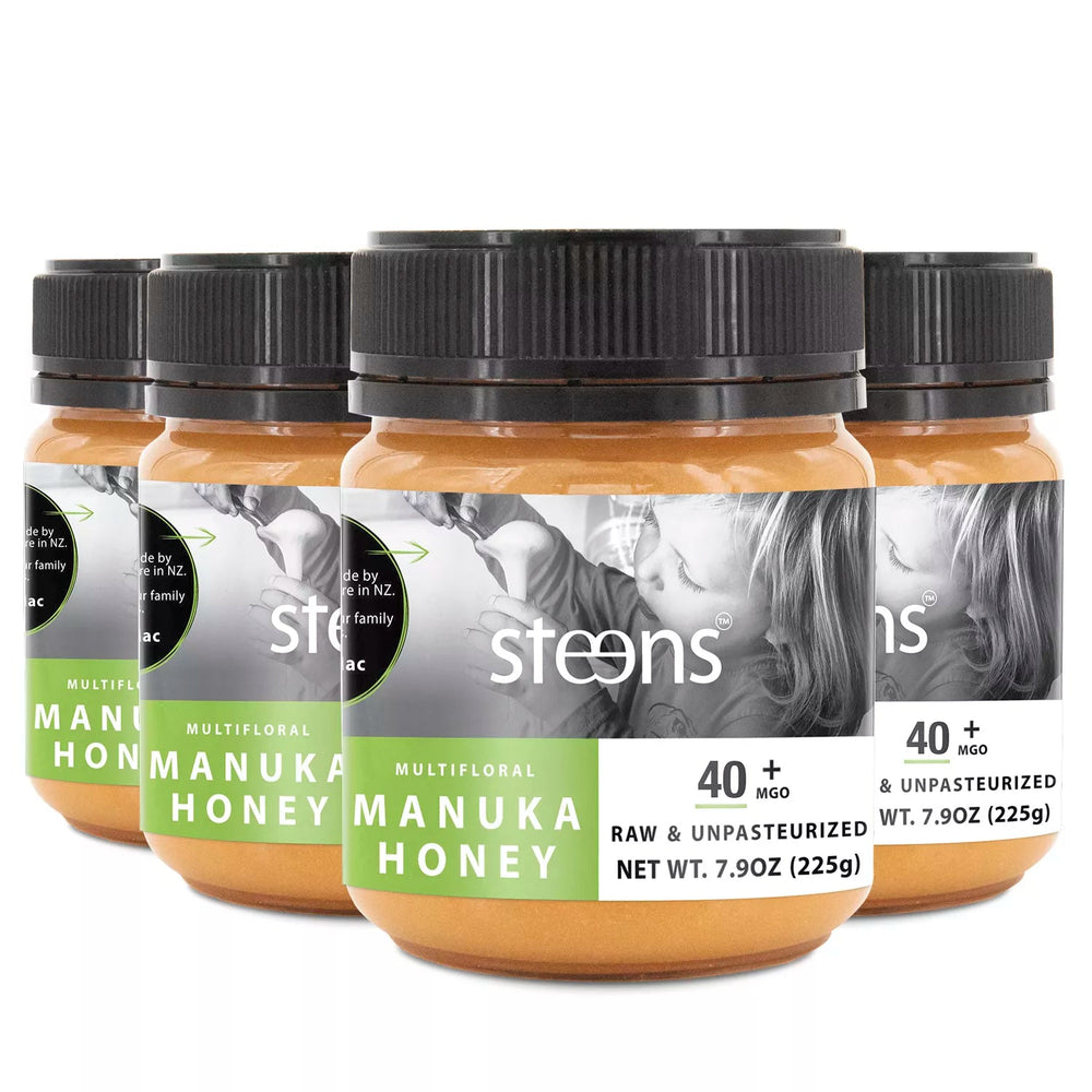 BUNDLE Pack Steens MGO 40+ Raw Manuka Honey 7.9oz - 4 Pack
