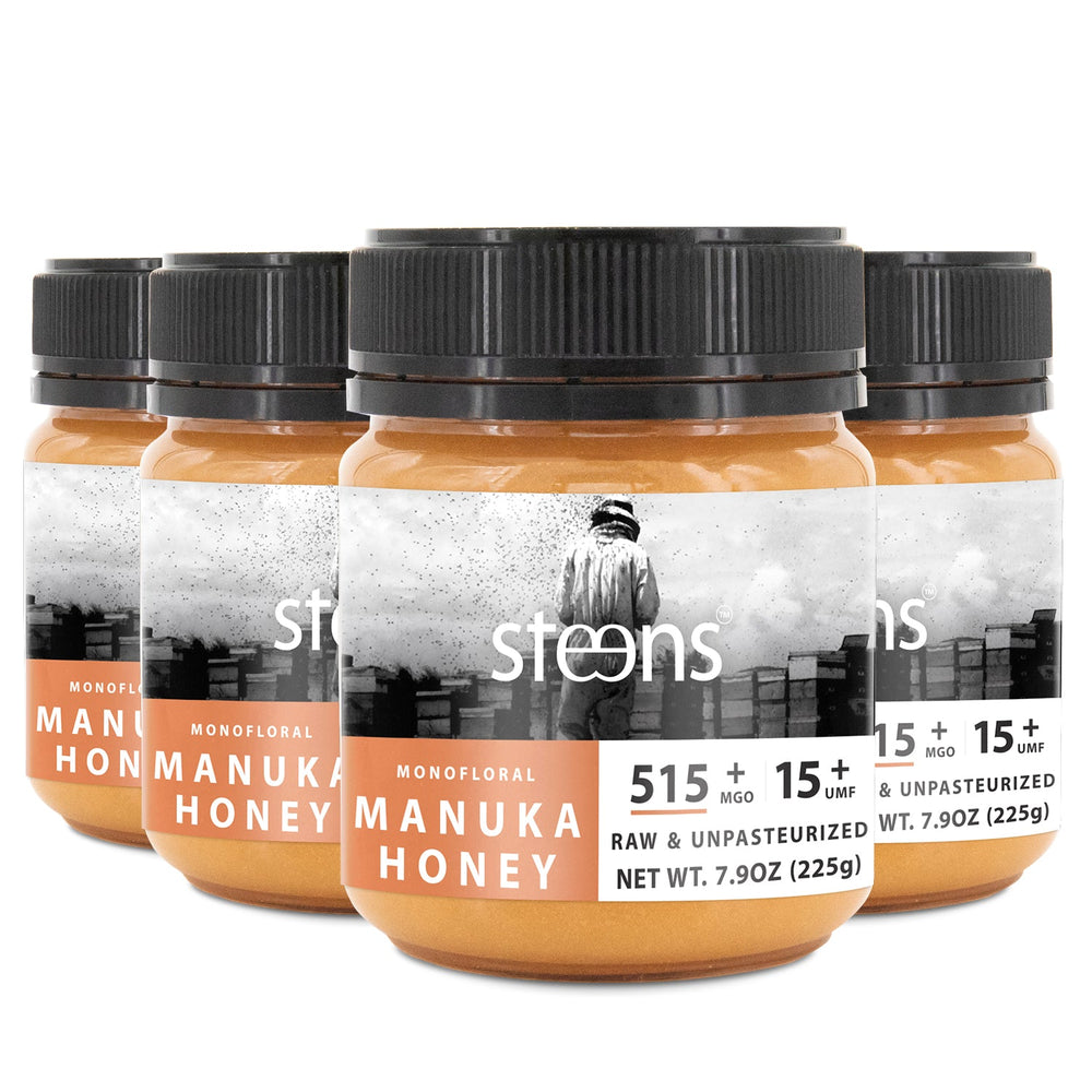 BUNDLE Pack Steens UMF 15+ (MGO 515) Raw Manuka Honey 7.9 oz - 4 Pack