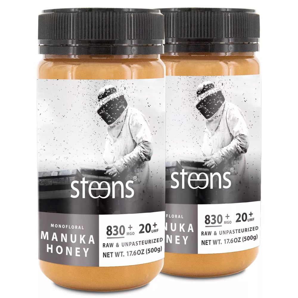 BUNDLE Pack Steens UMF 20+ (MGO 829) Raw Manuka Honey 17.6 oz - 2 Pack