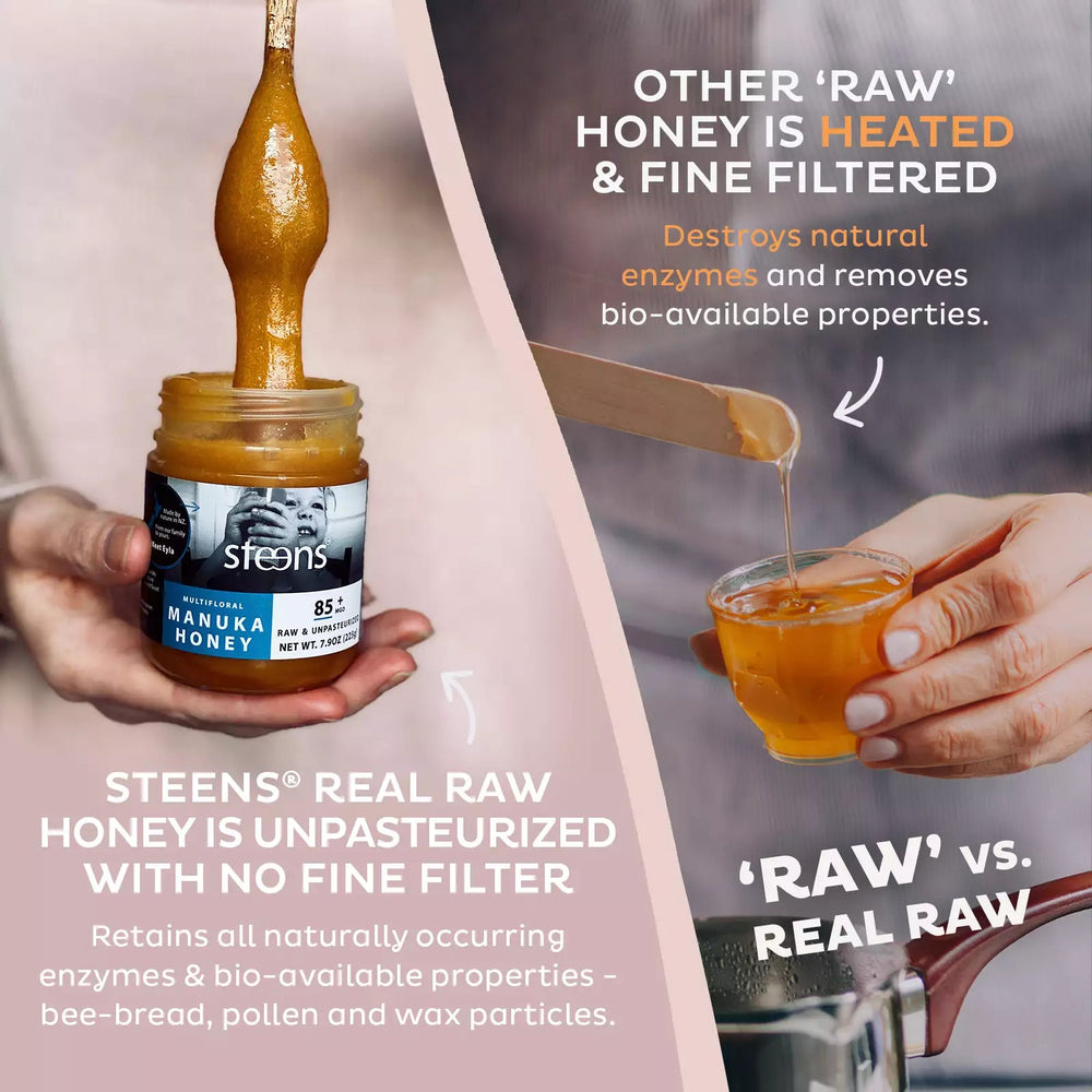 
                  
                    BUNDLE Pack Steens MGO 85+ Raw Manuka Honey 17.6oz - 2 Pack
                  
                
