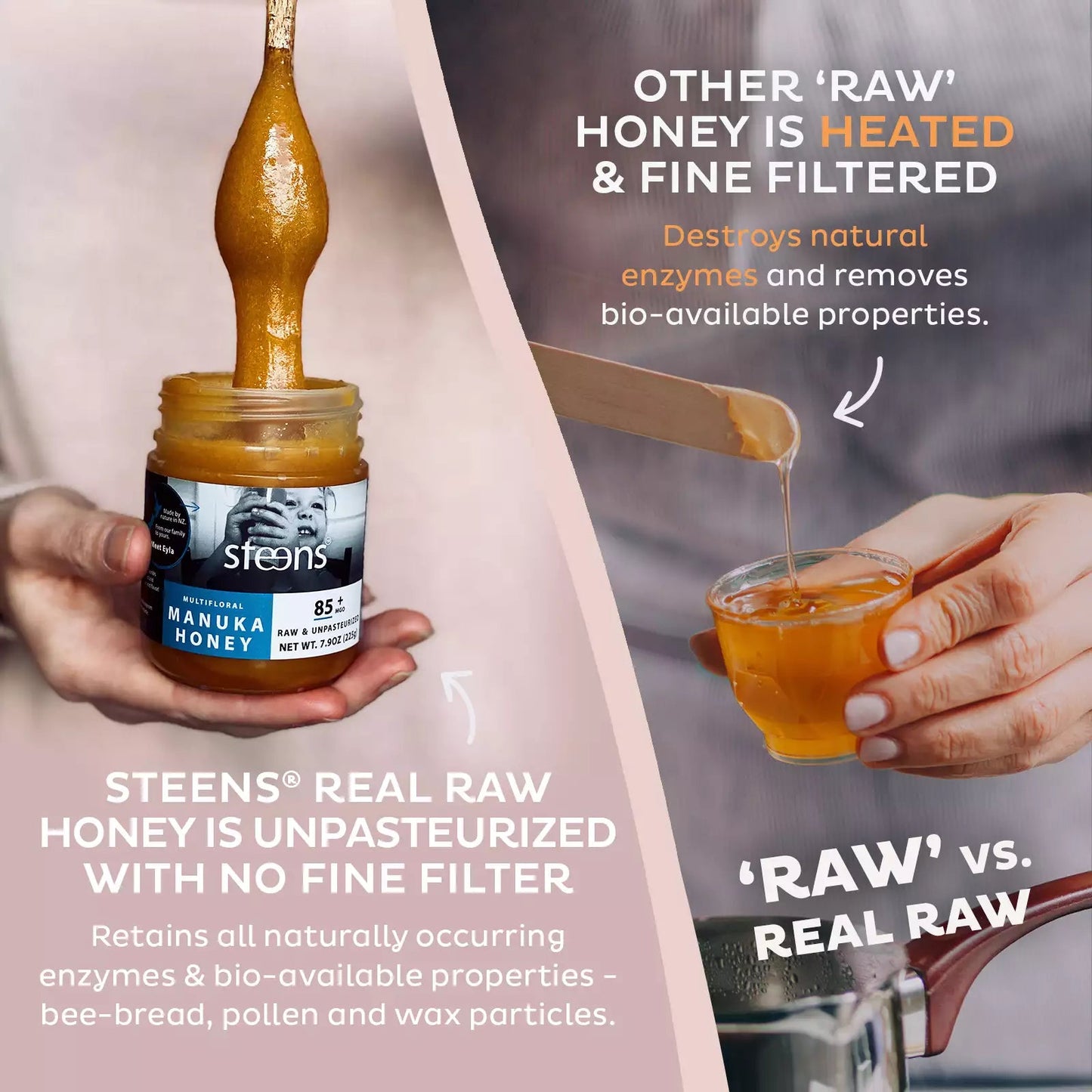 
                  
                    BUNDLE Pack Steens MGO 85+ Raw Manuka Honey 17.6oz - 2 Pack
                  
                